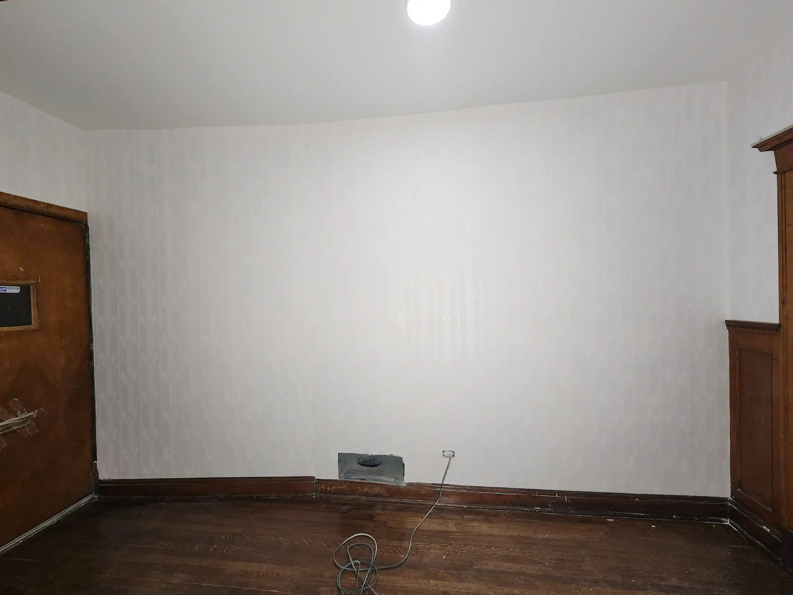 Accent wall wallpaper installation